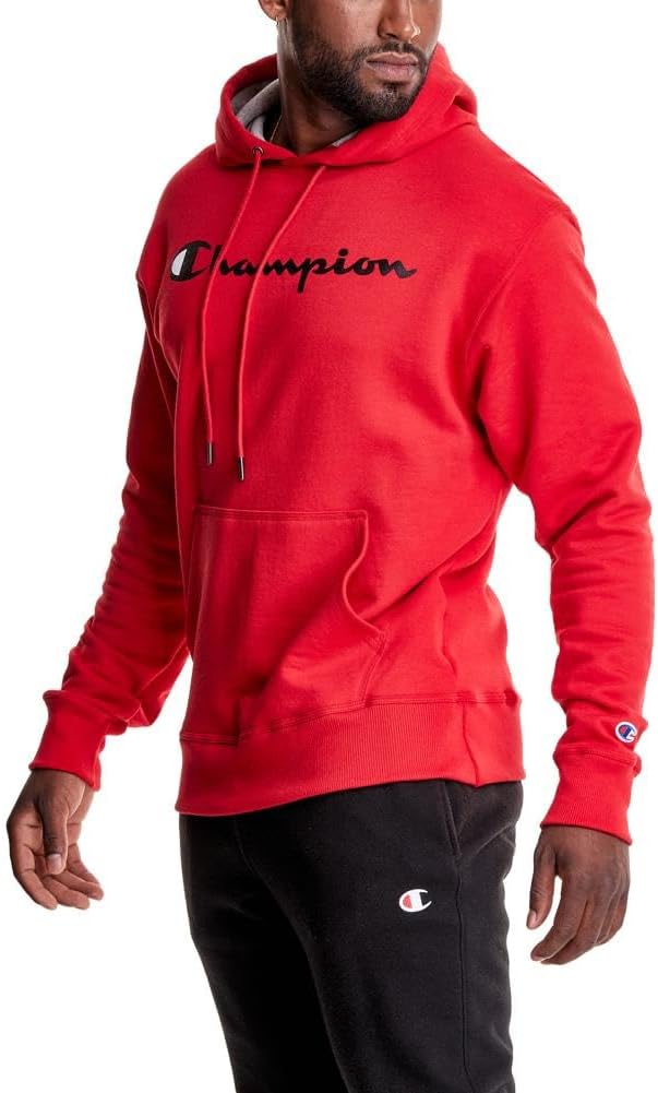 Champion Men's Fleece Script Logo Hoodie for Comfort and Style