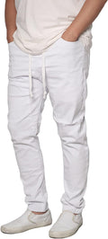 URBANJ Men's Stretch Twill Drop Crotch Jogger Pants (Style WXWY)