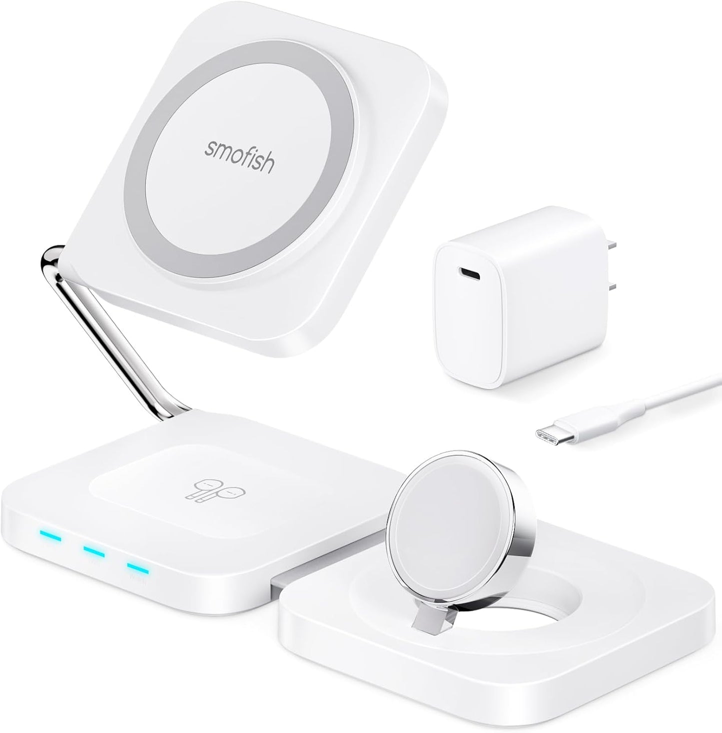 Wireless 3-in-1 Fast Charger Station - Travel Essential