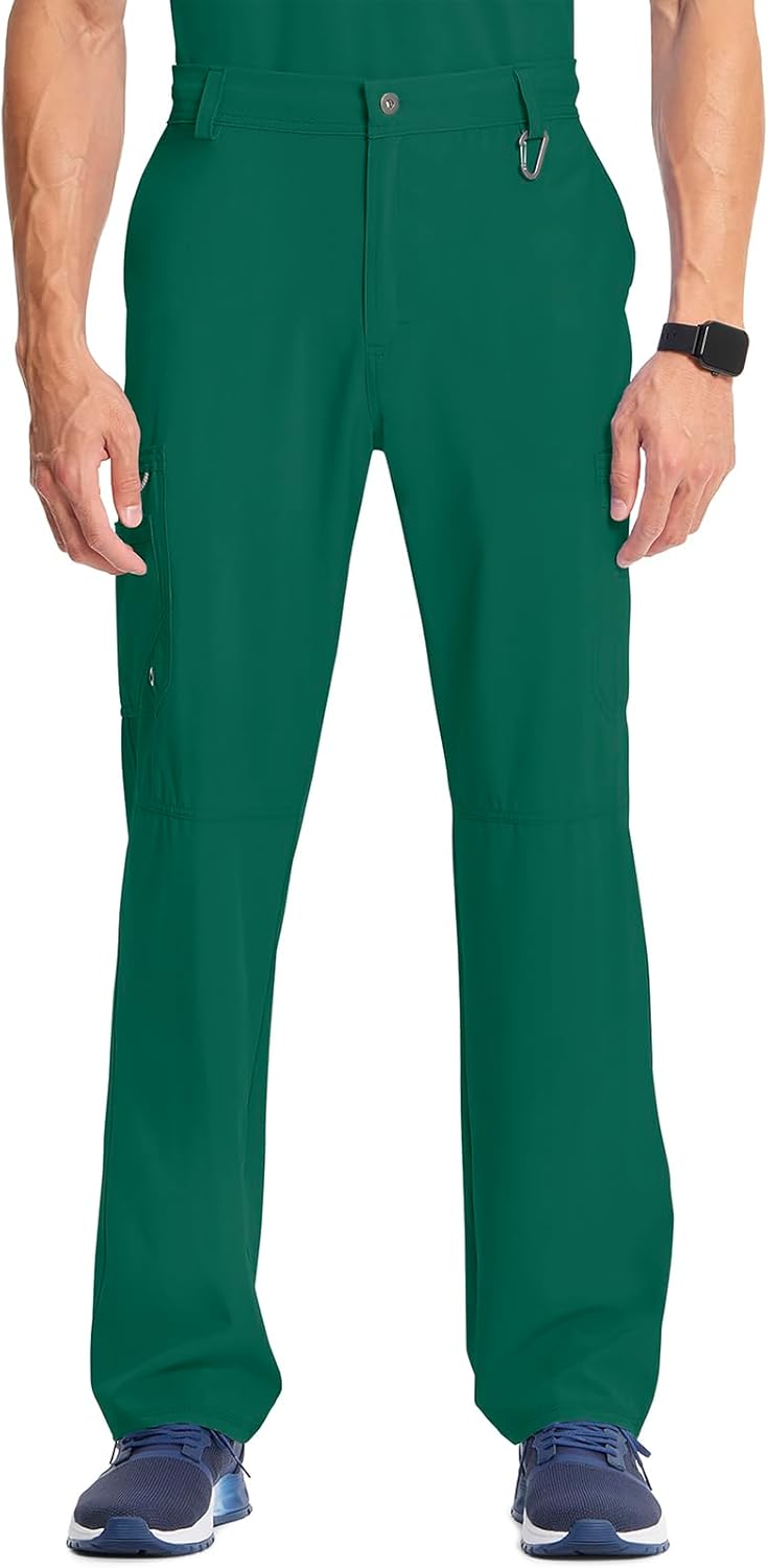 Cherokee Men's Scrub Pants with 6 Pockets and Tapered Leg