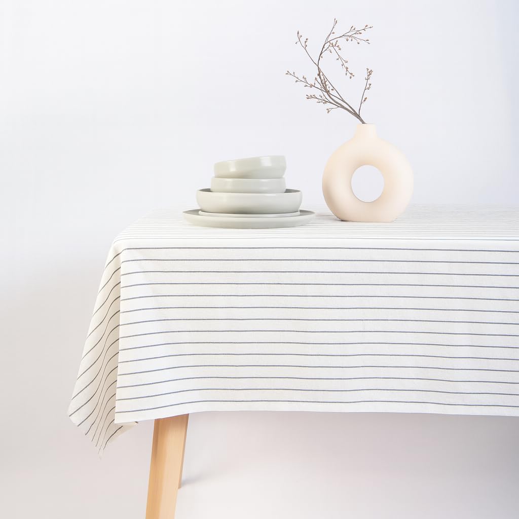 Striped Farmhouse Picnic Style Tablecloth for Dining Room