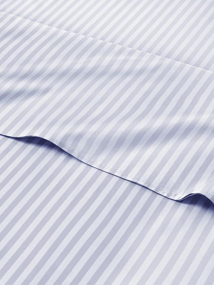 Sky Blue and White Striped King Size Sheets for Ultimate Comfort