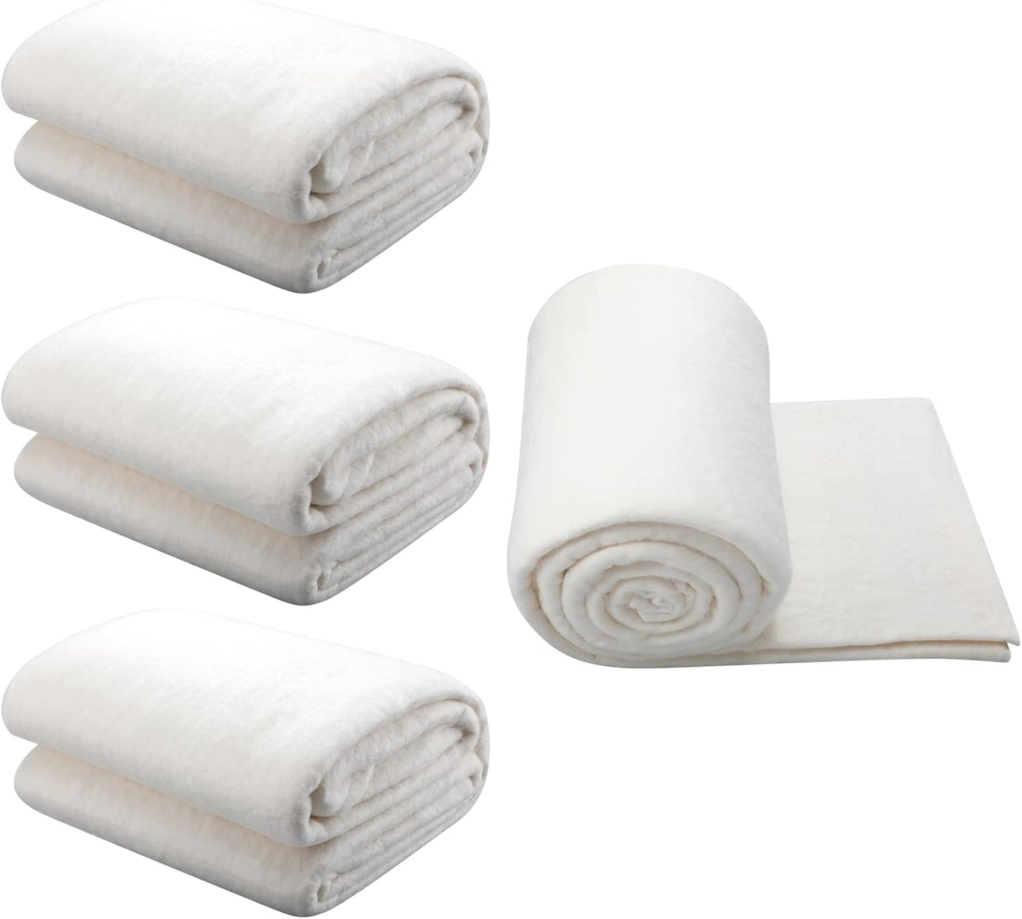 Natural Cotton Quilt Batting for Quilting and Crafts - 3 Pcs