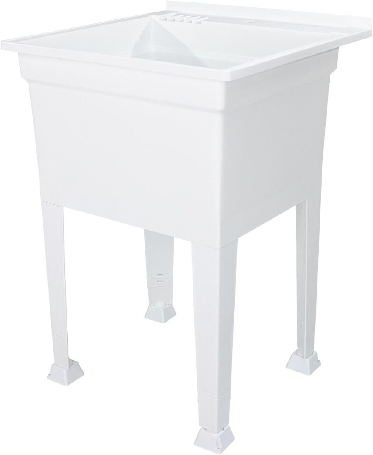 Heavy Duty Freestanding Utility Sink with Drain Plug and Levelers