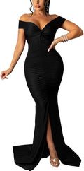 BessCops Women's Sexy Off Shoulder Dress for Formal Events