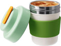 Insulated Travel Coffee Mug 14 OZ - Vacuum Double Wall, Green Lid