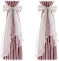 Lace Bow Curtain Tiebacks 2 Pcs - Elegant Fairy Lace Drapery Holdbacks