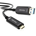 Fiber Optic USB C Cable 50ft - 10Gbps Active Optical Long Distance