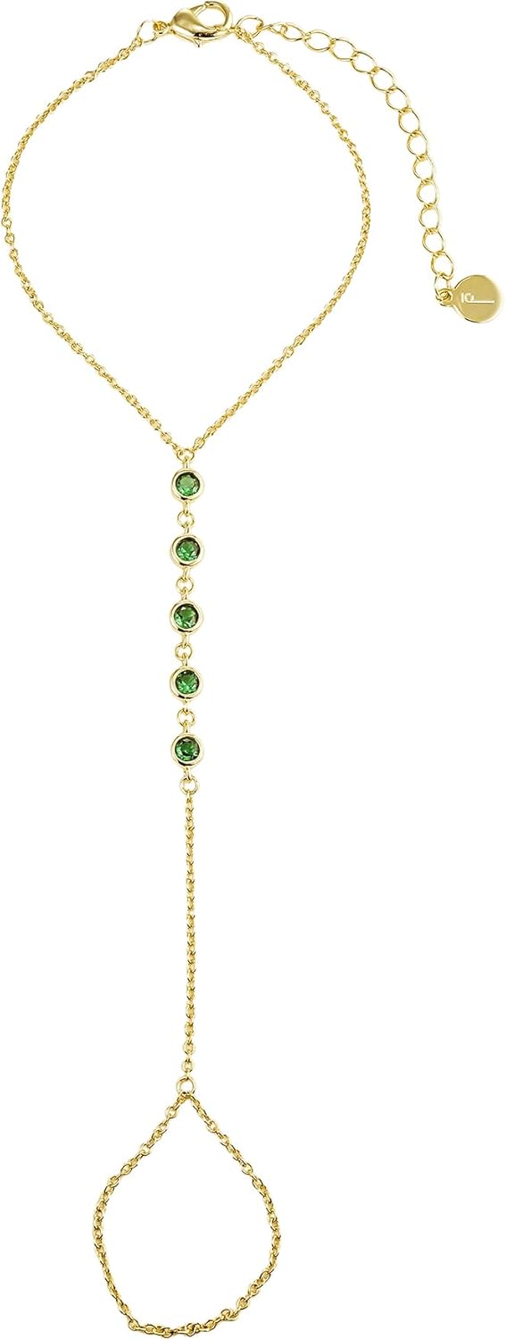 CZ Diamond Ring Bracelet Hand Chain for Women - Elegant Design