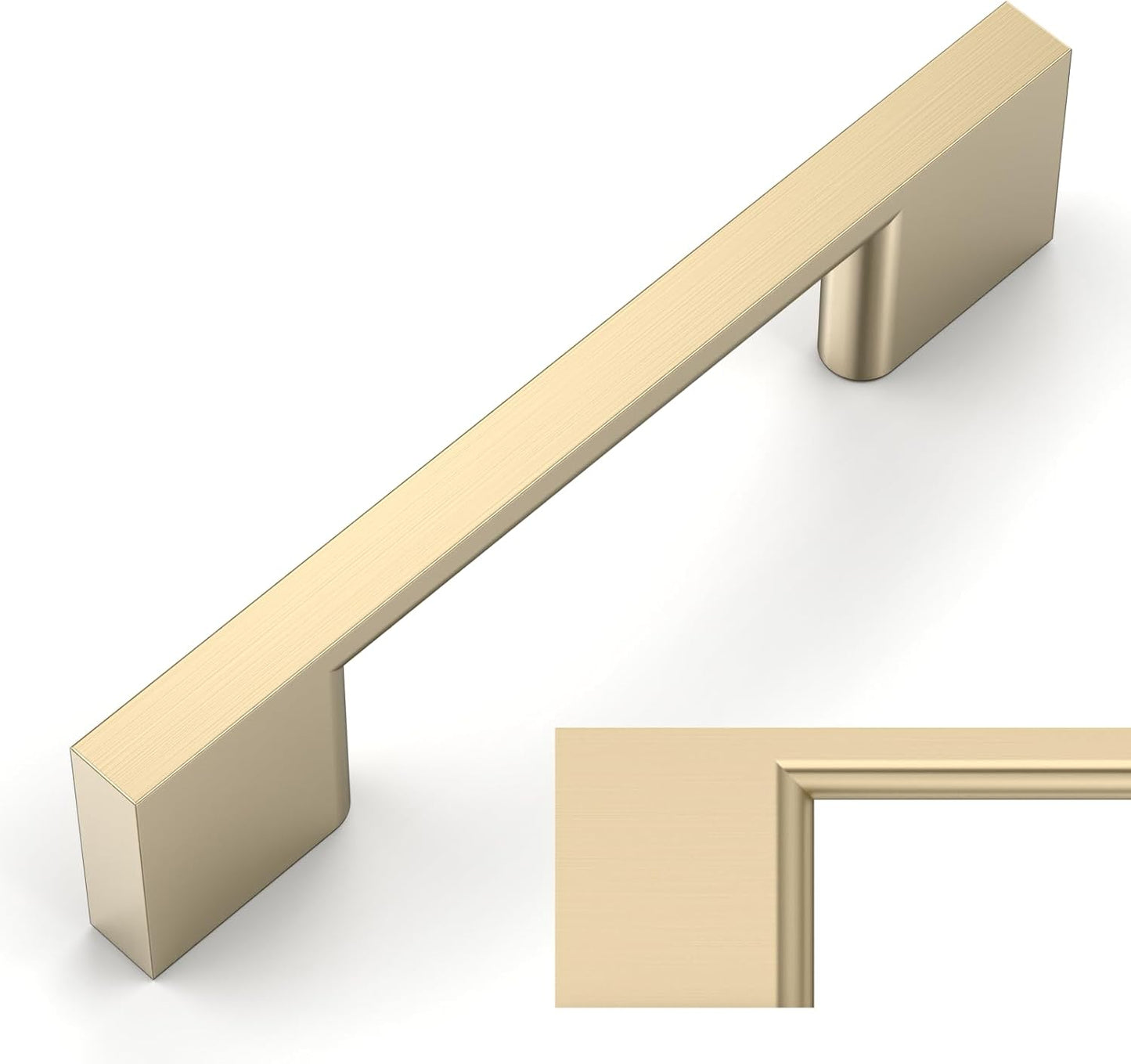 Amerdeco 10 Pack Brushed Brass Cabinet Pulls for Kitchen Use