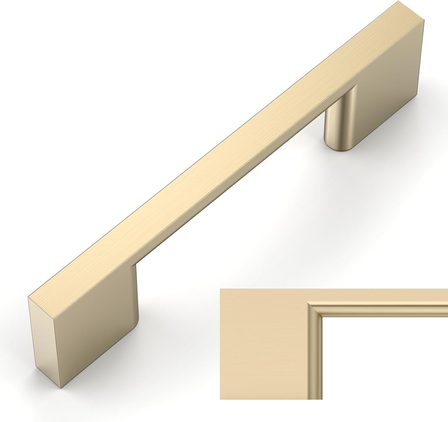 Amerdeco 10 Pack Brushed Brass Cabinet Pulls for Kitchen Use