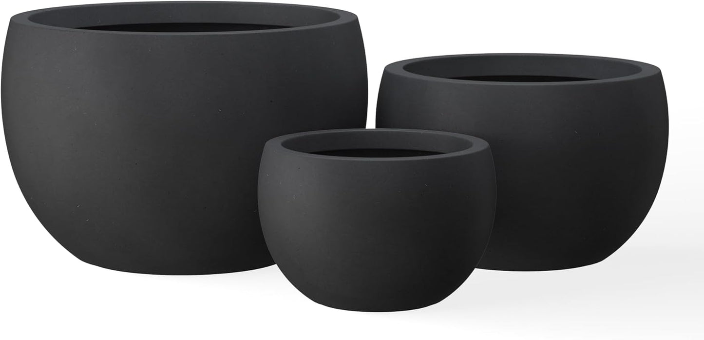 Kante Round Concrete Planter Set of 3 for Indoor and Outdoor Use