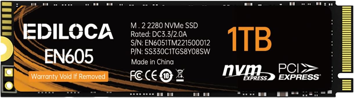 EN605 1TB SSD M.2 2280 with High-Speed NVMe Performance