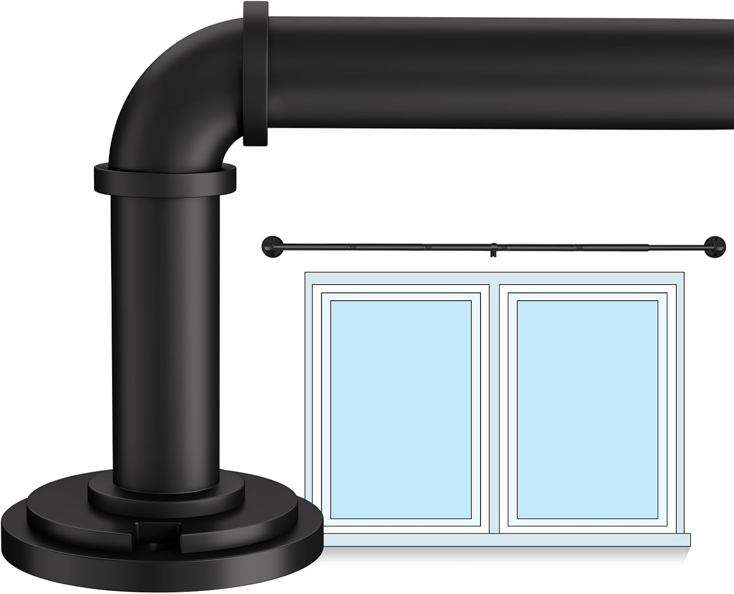 Industrial Heavy Duty Adjustable Curtain Rod - 66-120