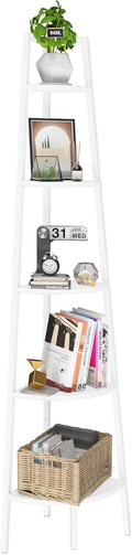 Corner Shelf 4-Tier Ladder Bookshelf - Space-Saving Display Shelf