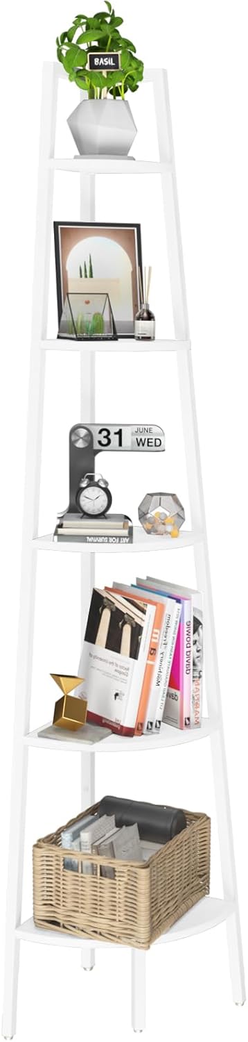 Yoobure Corner Shelf - 4-Tier Bookshelf for Home Decor