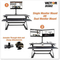 Monitor Mount with Single and Dual Arms - SpaceSaving Desk Mount