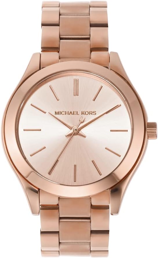 Michael Kors Slim Runway Women's Watch: Elegant Rose Gold Timepiece
