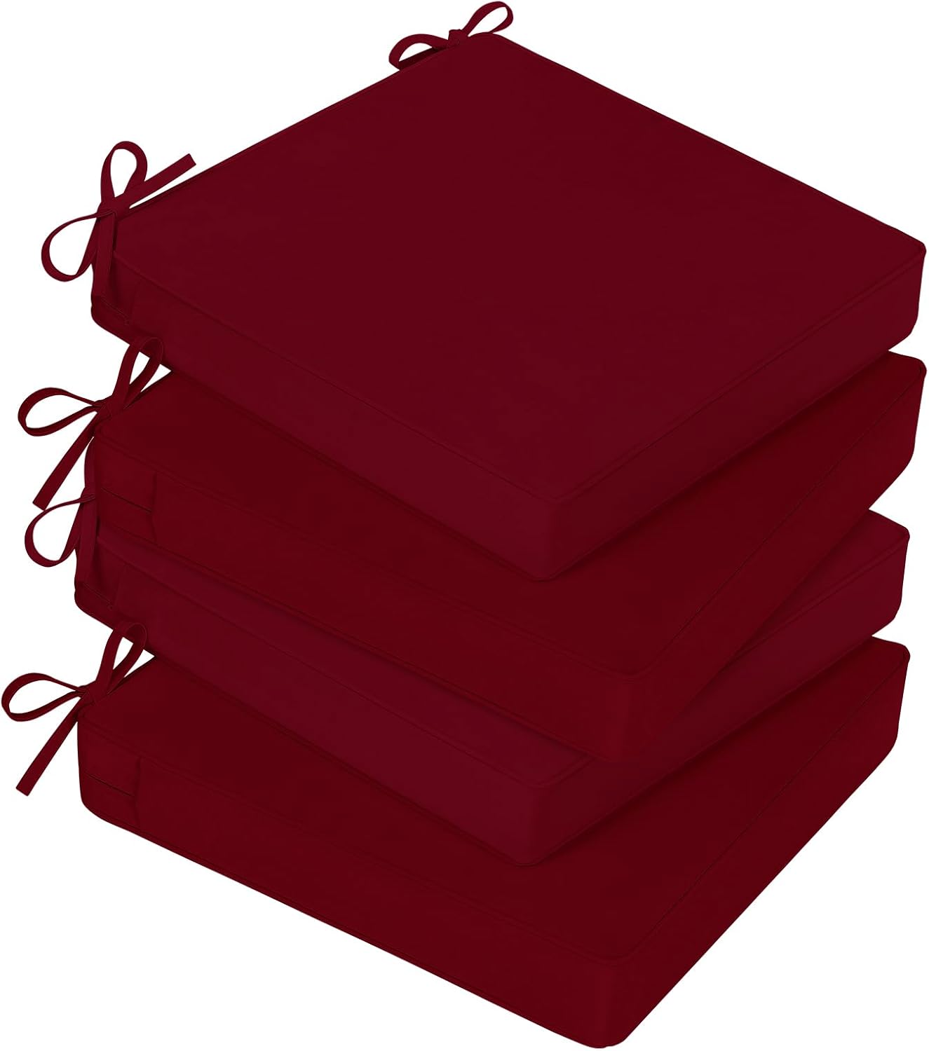 Basic Beyond Outdoor Chair Cushions Set of 4, Waterproof Burgundy