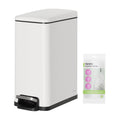 Compact 2.6 Gallon Stainless Steel Bathroom Trash Can with Lid