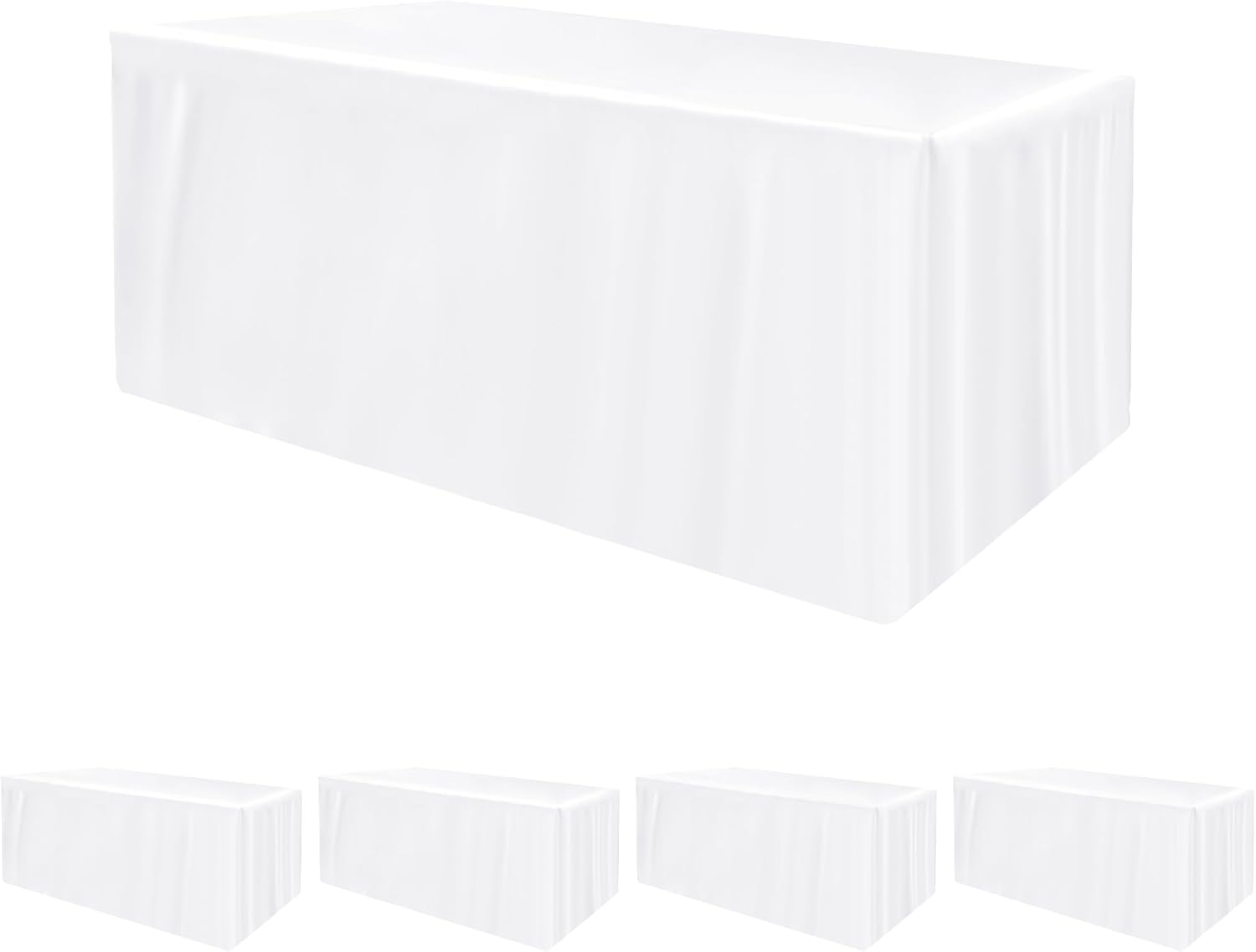 Fitted Tablecloths for 6 Foot Rectangle Table - 4 Pcs Set