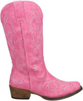 Riley Embroidered Snip Toe Mid Calf Boots - Comfortable (Style 7FZ1)