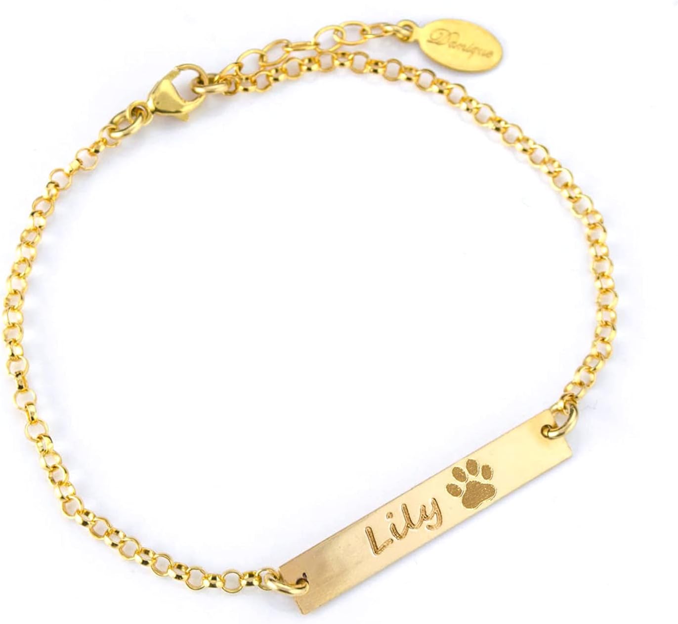 Custom Engraved Dog Paw Print Bracelet for Pet Lovers