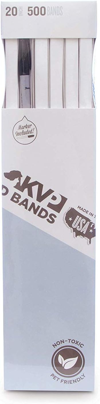 KVP Pet 500 Count ID Bands for Pets, 20in, White Color