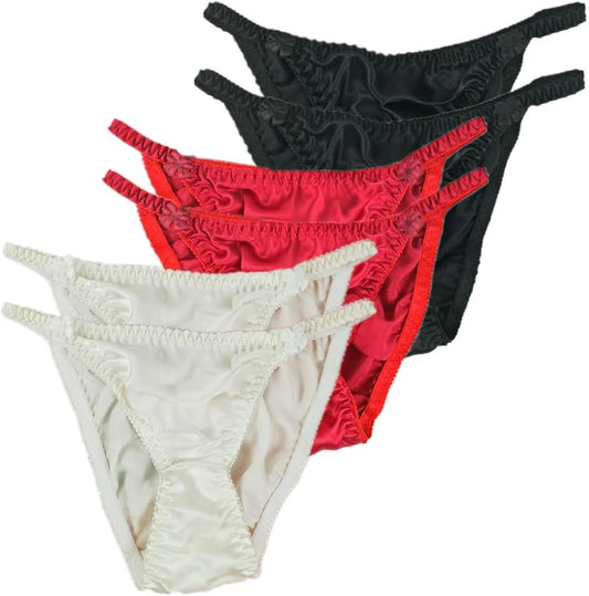 Womens Silk String Bikini Panties for Comfortable Underwear