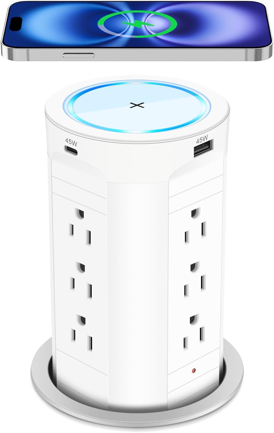 4-inch Pop Up Outlet with USB and Wireless Charger for Home