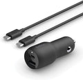 Belkin 37W Dual Port Fast Car Charger with 3.3ft Cable - Fast In-Car