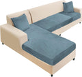 Sectional Couch Cover 4 Pieces Velvet Slipcover for L-Shape Sofa