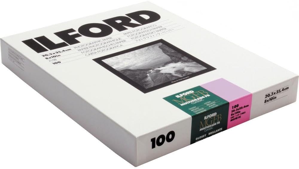 Ilford MGFB1K Fiber Based B & W Paper - Glossy 8x10, 100 Sheets