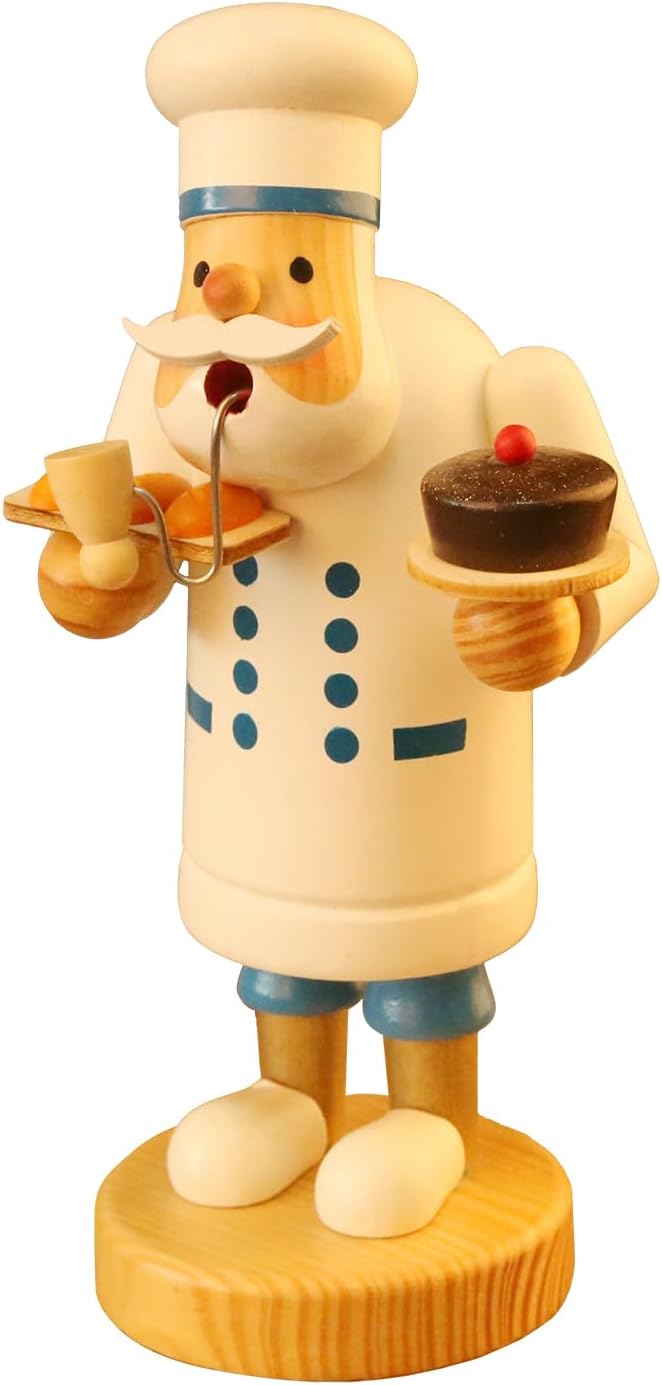 Wooden Incense Smoker Figurine for Rustic Christmas Decor
