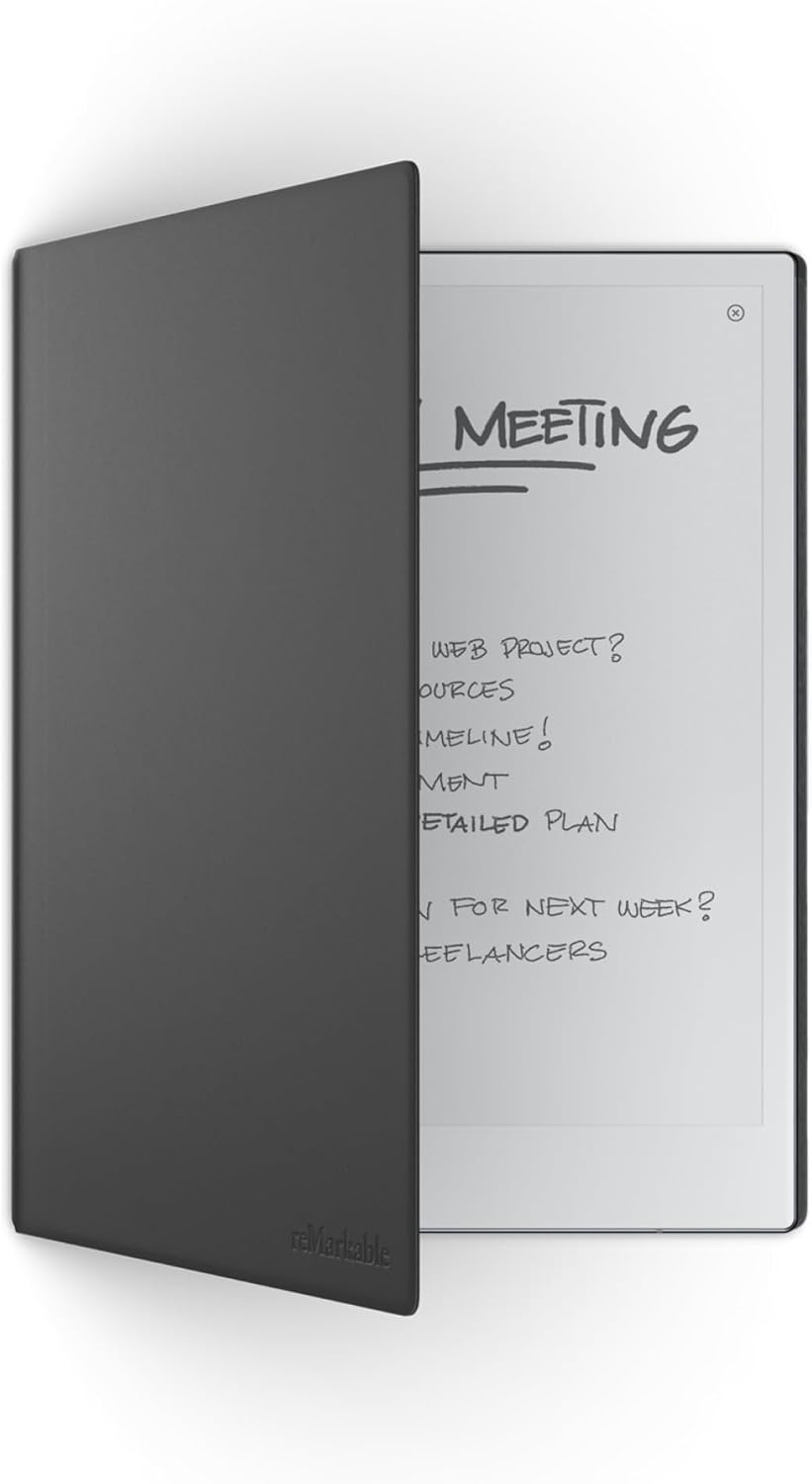 Book Folio for reMarkable 2 | Slim Leather Cover in Black