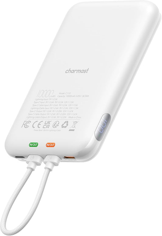 Charmast 10000mAh Fast Charge Power Bank for iPhone & Android