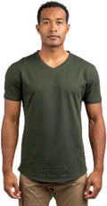 Drop-Cut V-Neck T-Shirt for Men - Soft Moisture-Wicking Tee