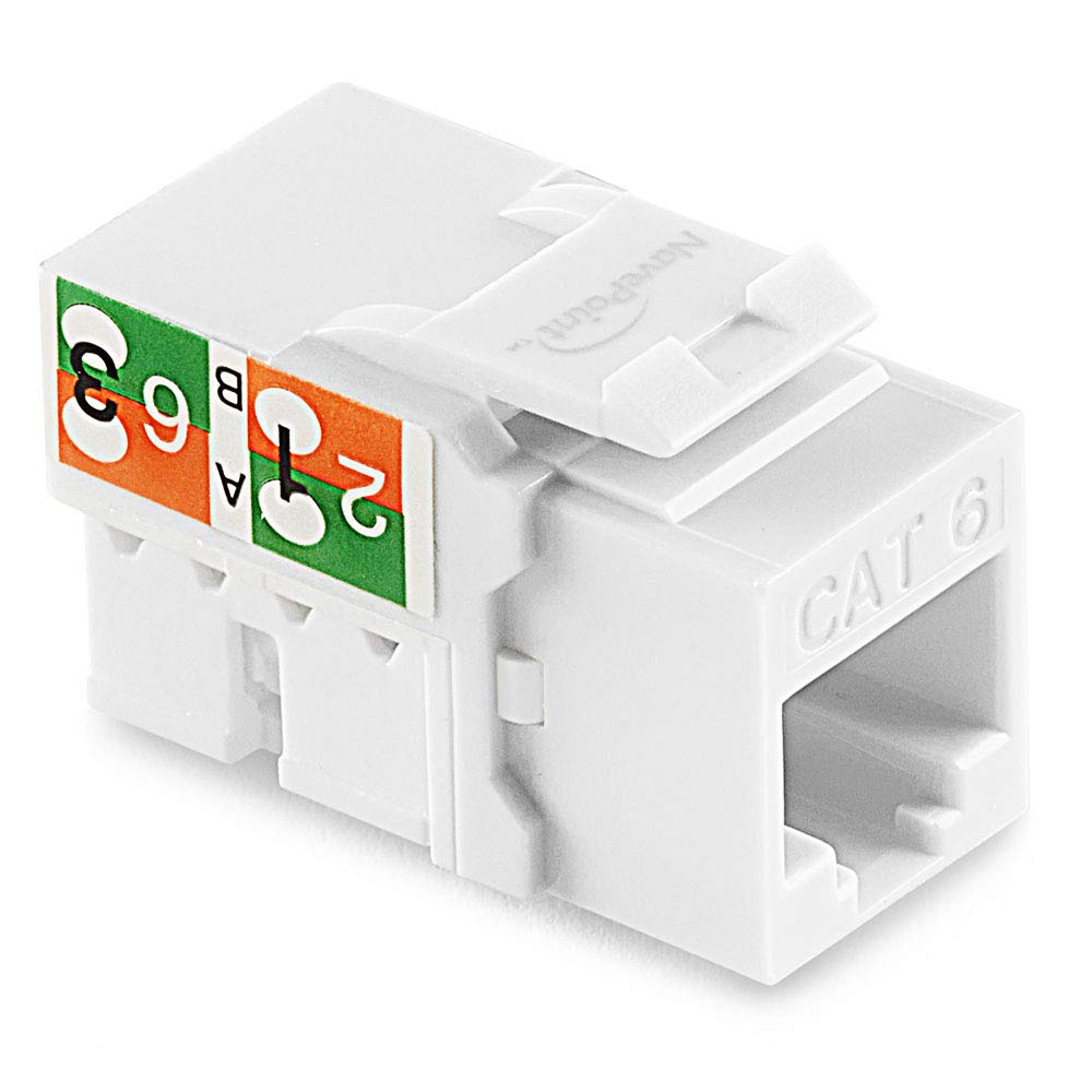 NavePoint 90 Degree Cat6 Keystone Jack for Secure Connections