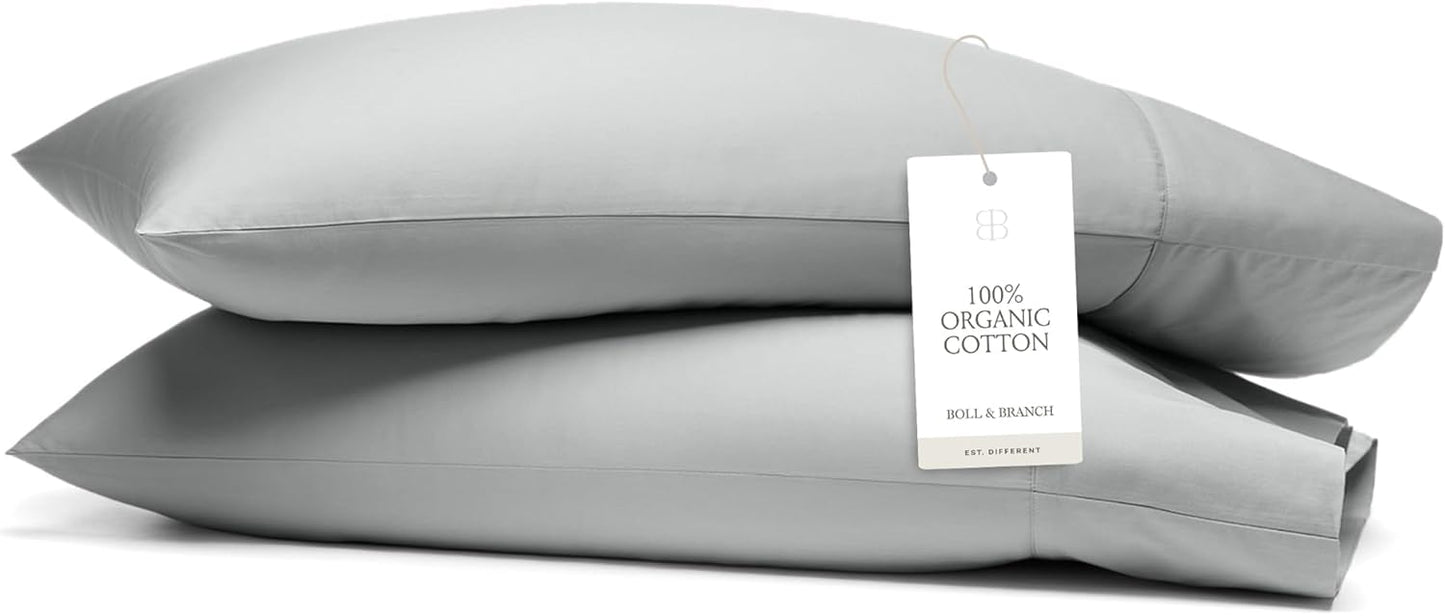 Boll & Branch Signature Hemmed Pillowcase Set - King, Shore