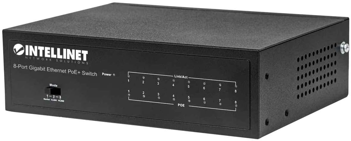Intellinet 8-Port Gigabit Ethernet Poe+ Switch for Networking