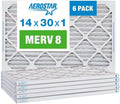 Aerostar 14x30x1 MERV 8 Pleated Air Filter - 6 Pack