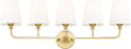 Bathroom Light Fixtures 5 Light Brushed Gold Vanity Lights - Warm