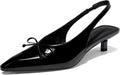 Coutgo Womens Slingback Kitten Low Heels Dress Shoes - Chic Comfort