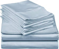 Extra Deep Pocket 6 Piece Queen Sheet Set in Light Blue - 21in Fit