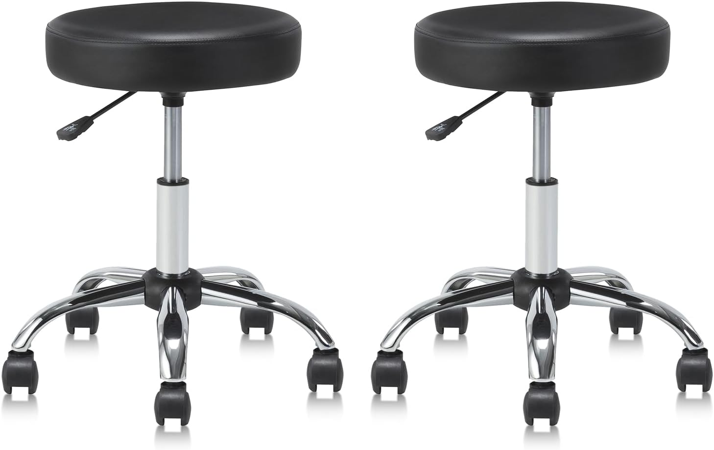 Adjustable Round Swivel Stool Set - Easy Mobility for Office & Salon