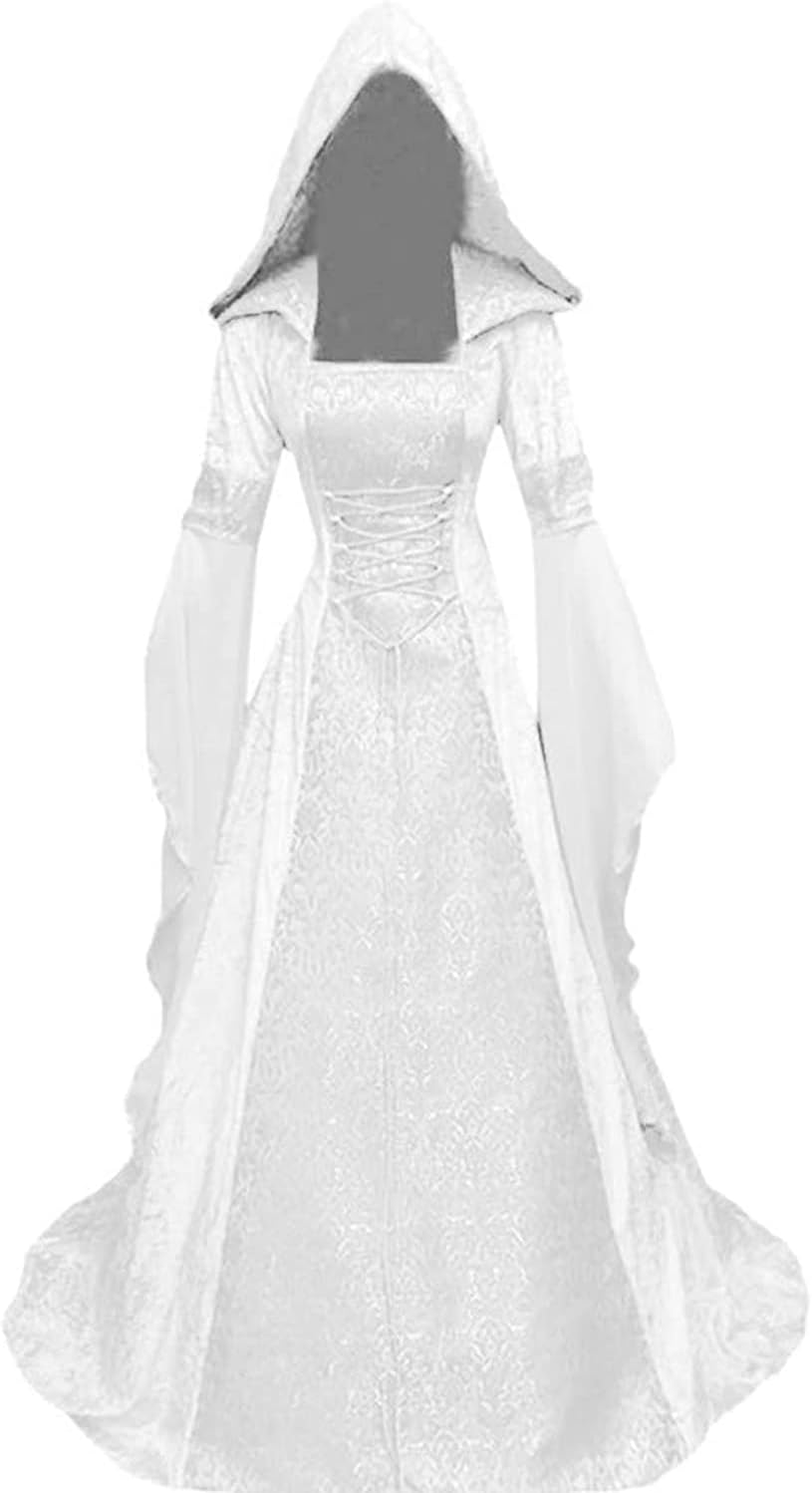Deluxe Witch Dress for Women - Vintage Gothic Hooded Gown