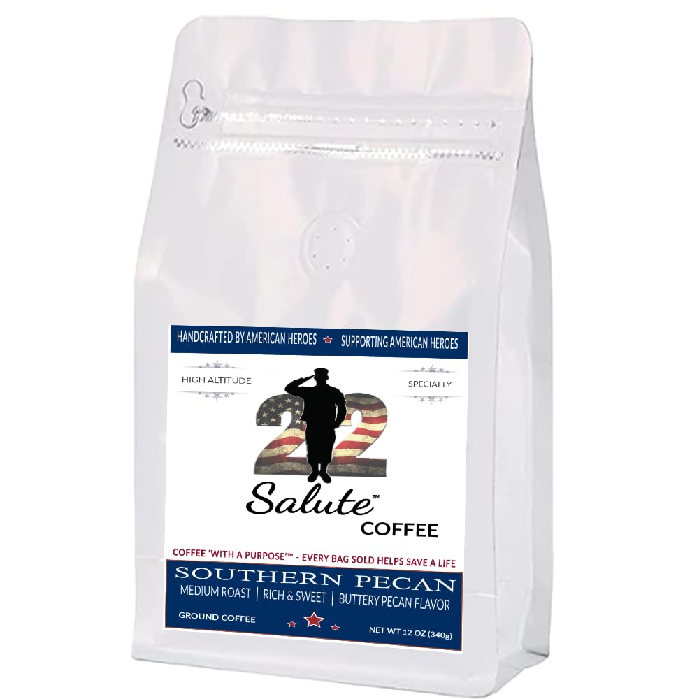 22 Salute Southern Pecan Coffee: Rich & Sweet 12oz Bag