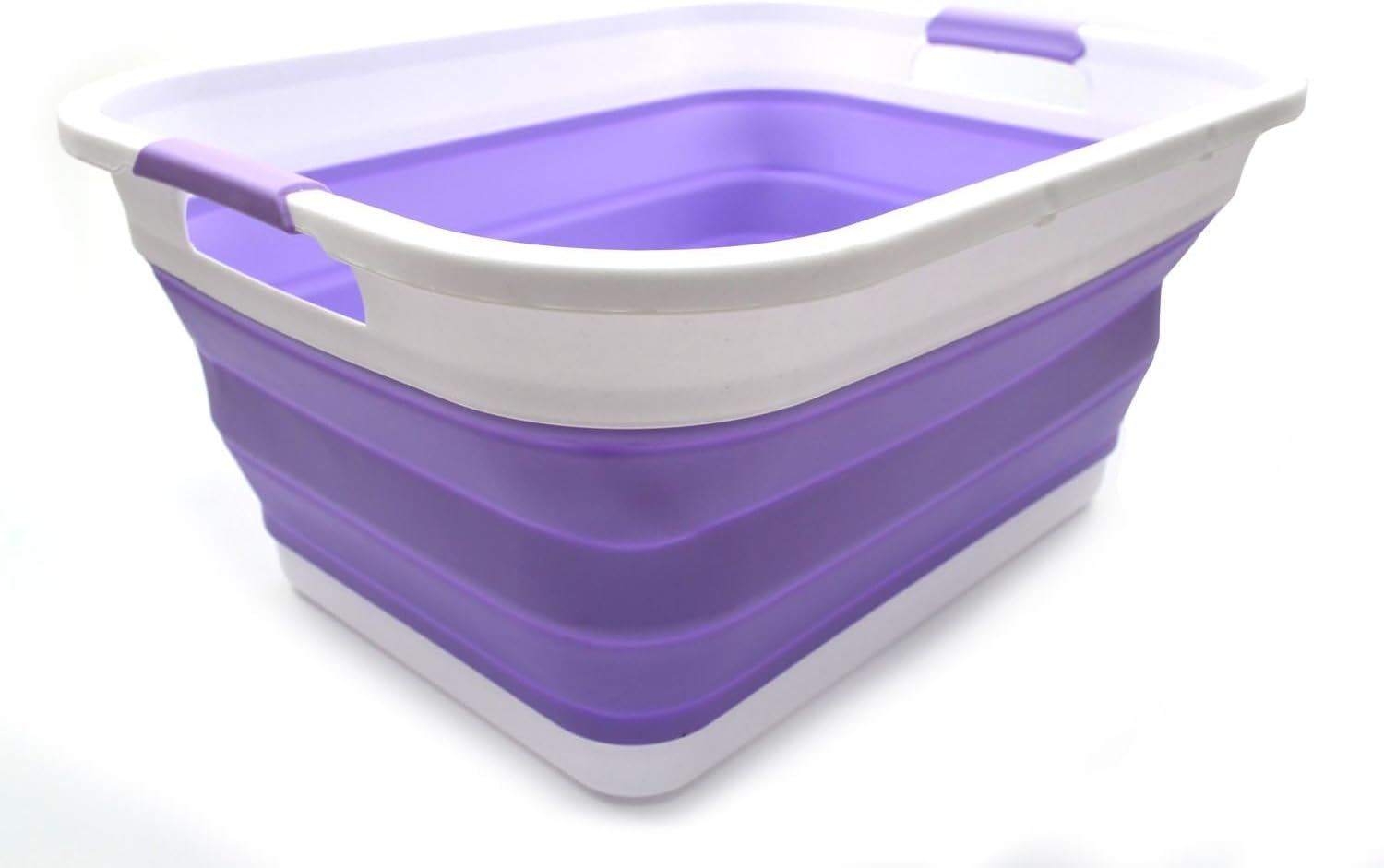 SAMMART 41L Collapsible Plastic Laundry Basket for Easy Storage