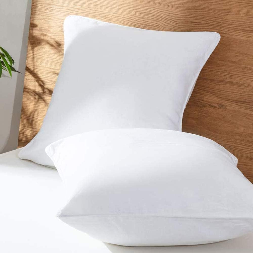 100% Linen Euro Shams with White Trim Edges for Home Decor