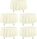 LTC LINENS 90 in Round Tablecloth Ivory - Wrinkle Resistant Linen